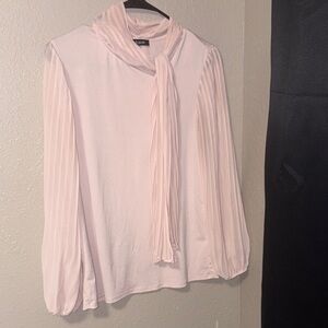 Cable & Gauge Blush Pink Blouse with Scarf Detail